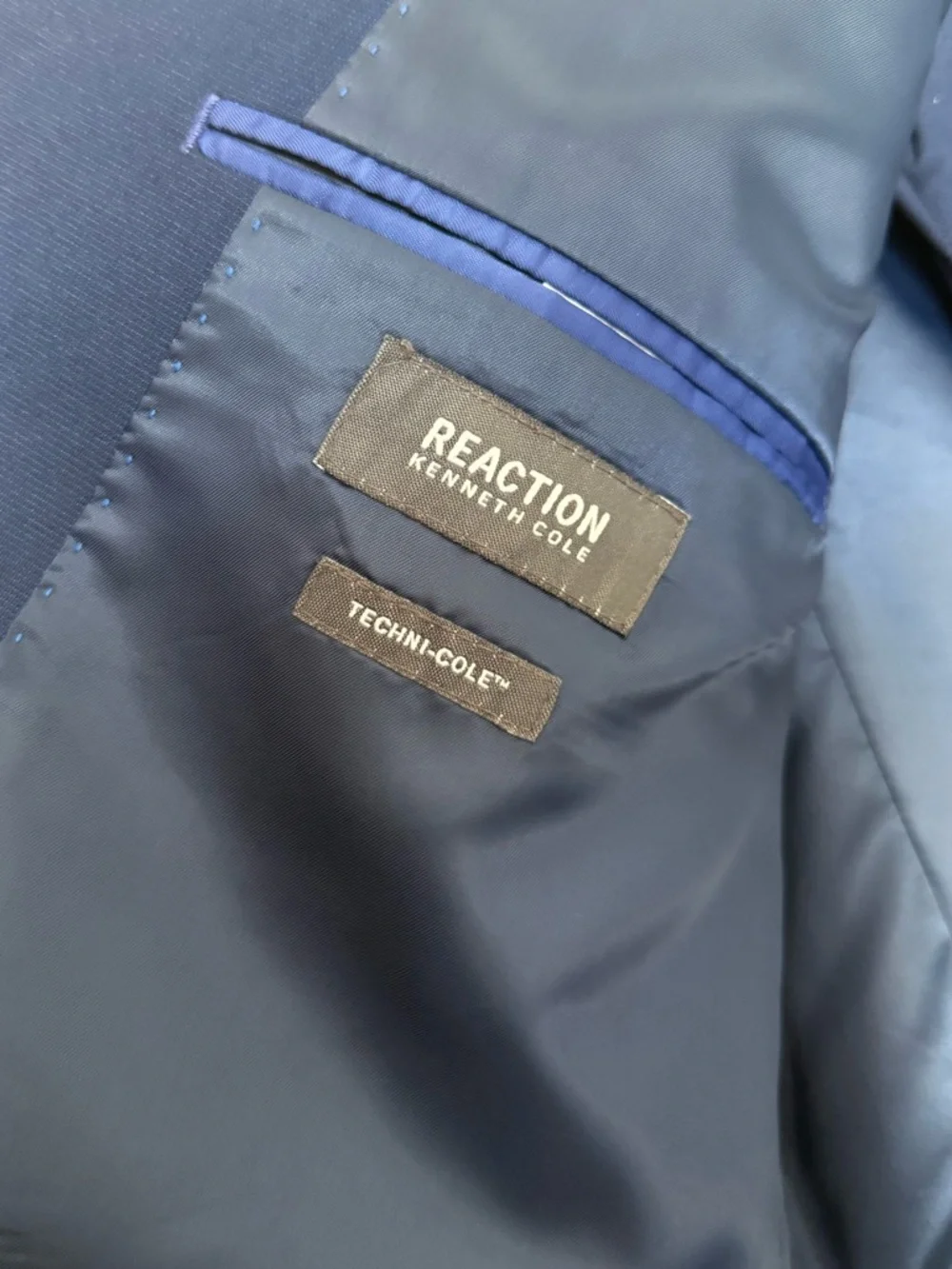 Navy Blue Men's Suit Blazer + Pants - Picture 3 of 7